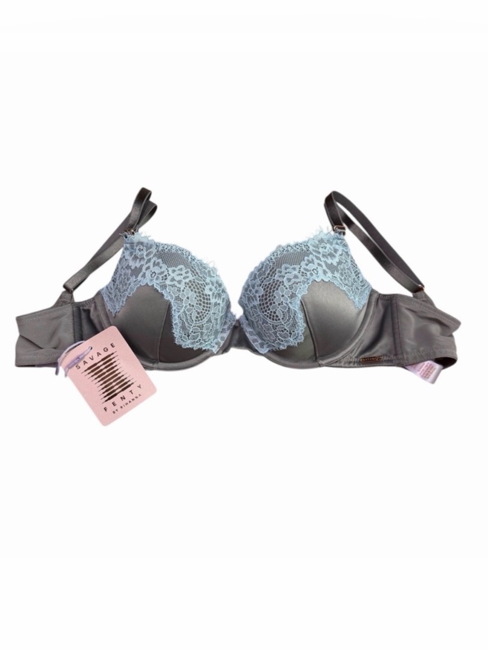 NWT Savage X Fenty Nite Shade Padded Demi Bra‎ | Mastermind Grey | Size 32C